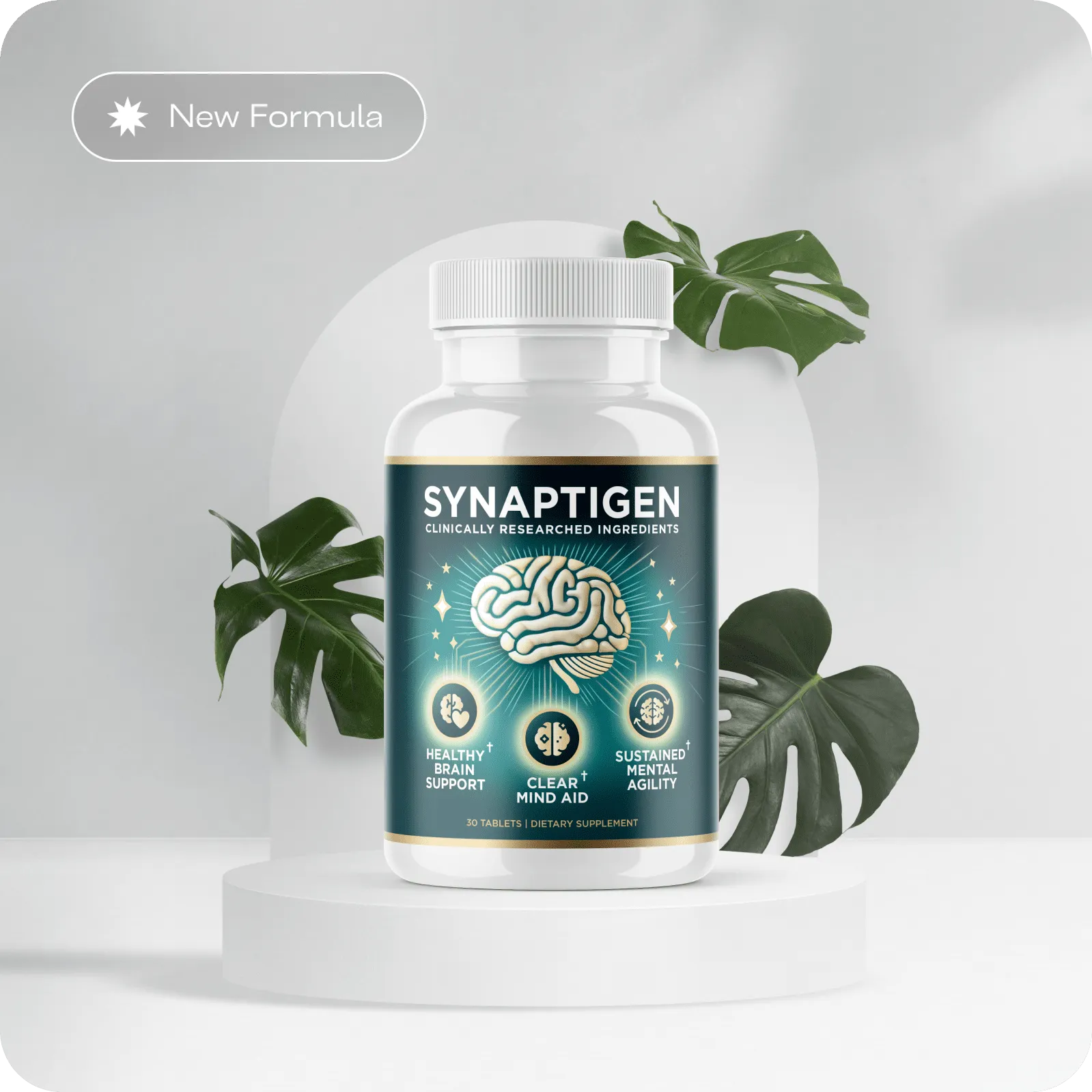 Synaptigen™ brain support supplement bottle